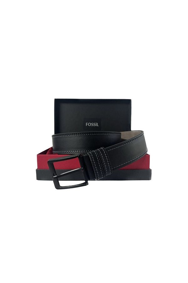 Fossil Black Faux Leather 4.5 cm Men s Belt Trendyol