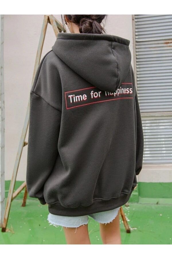 Know-Geräuchertes Sweatshirt mit Happiness Design-Aufdruck 1