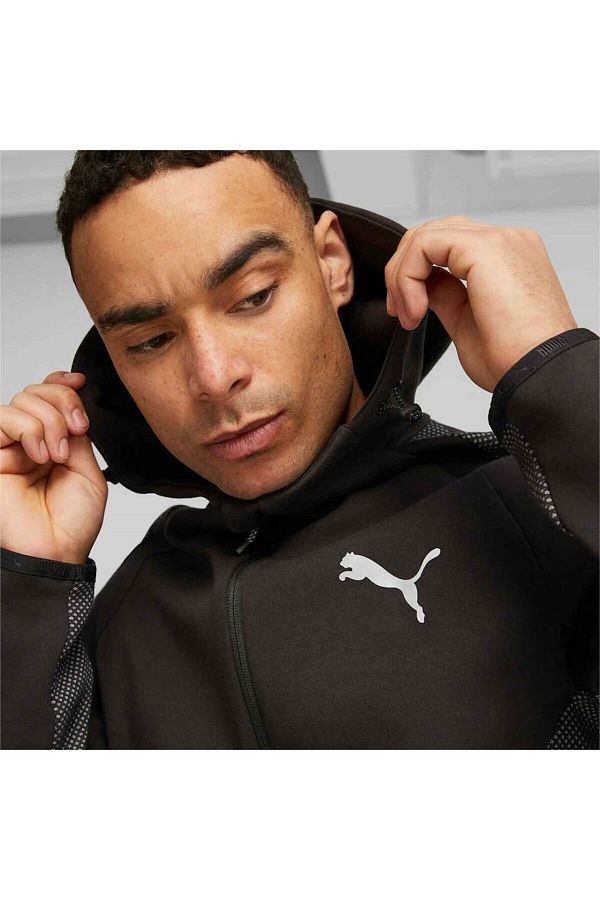 Puma EVOSTRIPE Black Men s Tracksuit DK Full Zip Hoodie Trendyol