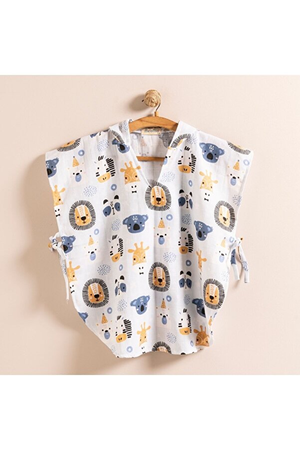 Melomio Baby Kids Organik Müslin Panço Bebek Çocuk Plaj Panço Koala