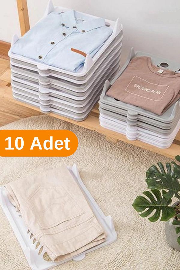 ESTİ-10 bucăți - Organizator practic pentru tricouri, cămăși, haine și pantaloni în dulap 1
