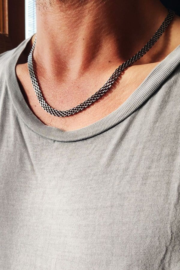 Ayya Aksesuar Steel Chain Necklace Titan Steel Necklace Stahl Halskette Trendyol