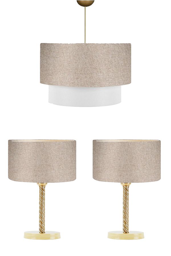 BBY HOME & DESIGN-Chandelier, lampshade, nightstand Set Argento Model 1