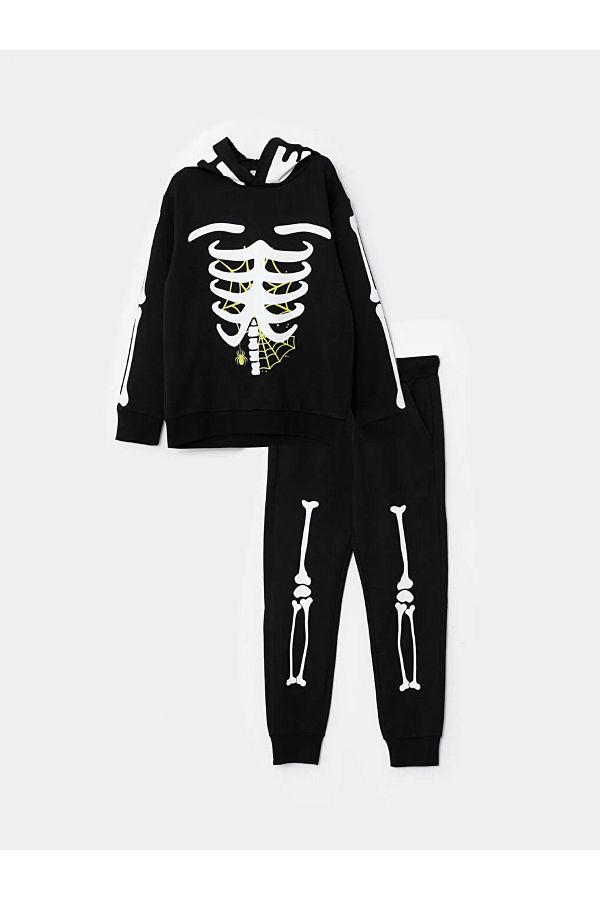 LC Waikiki-LCW Kids Boys Sweatshirt and Sweatpants - Hooded, Long Sleeve, Printed 1