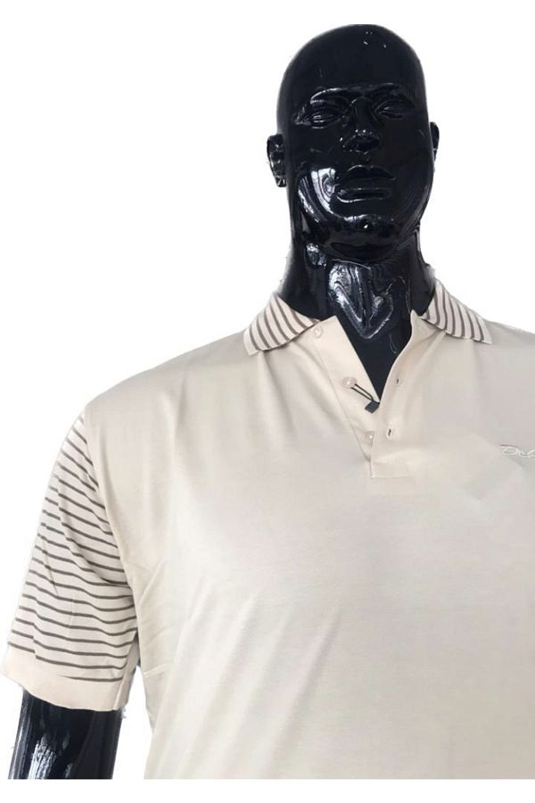 cream colored polo shirt
