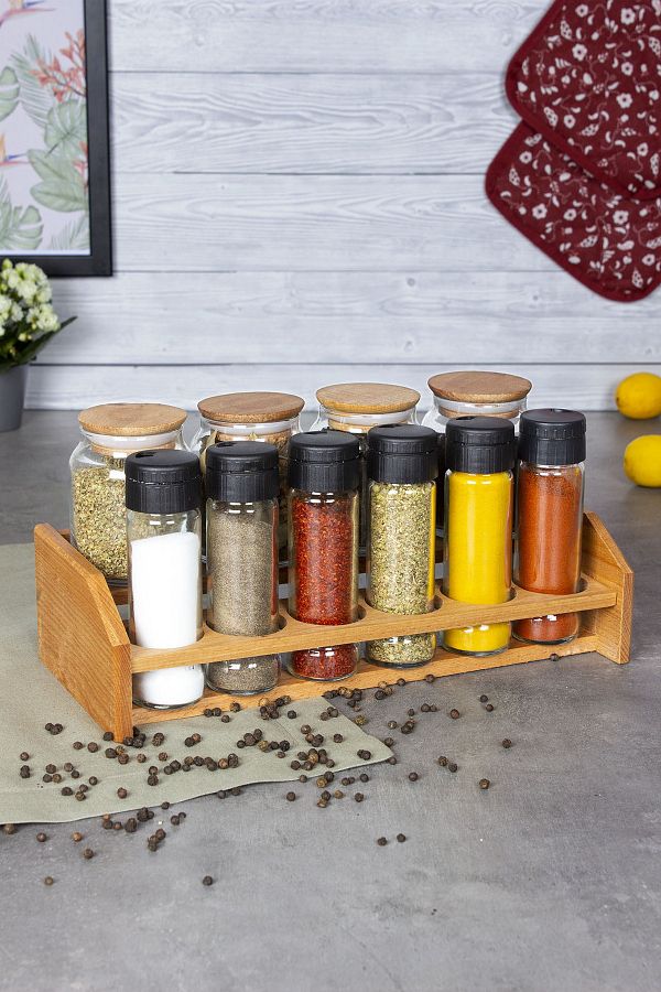 Spice rack set wooden hotsell