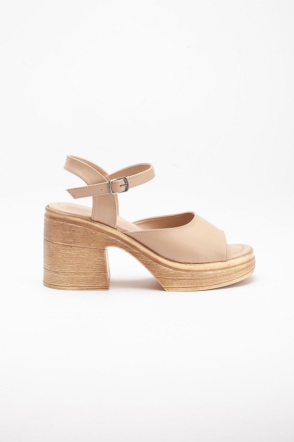 Wide nude wedge cheap
