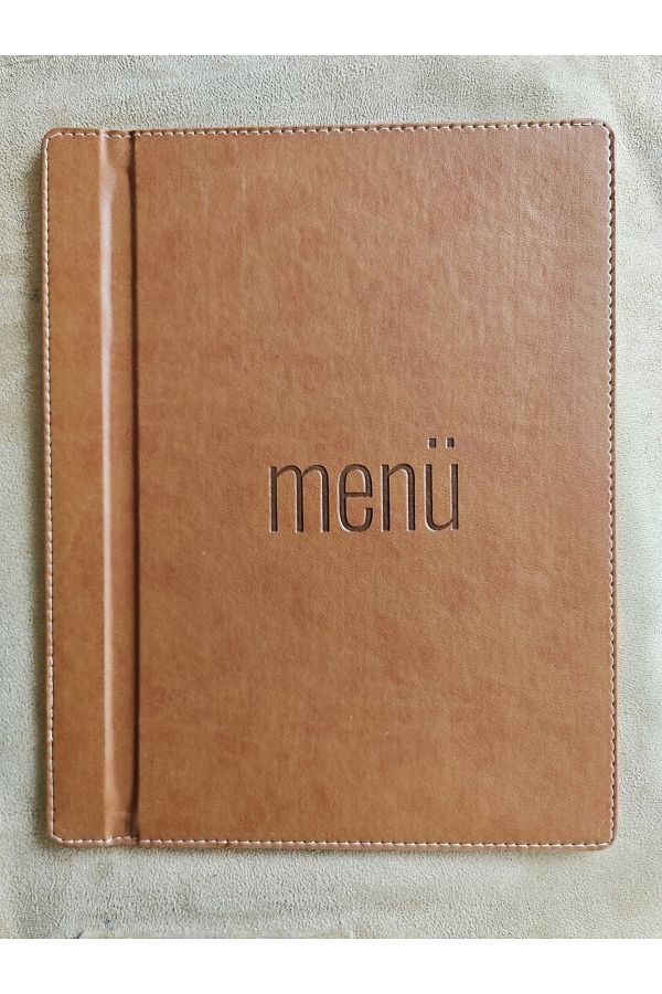 ankara menü-(1 piece ] Leather Screw A4 Transparent Insert Menu Case 1