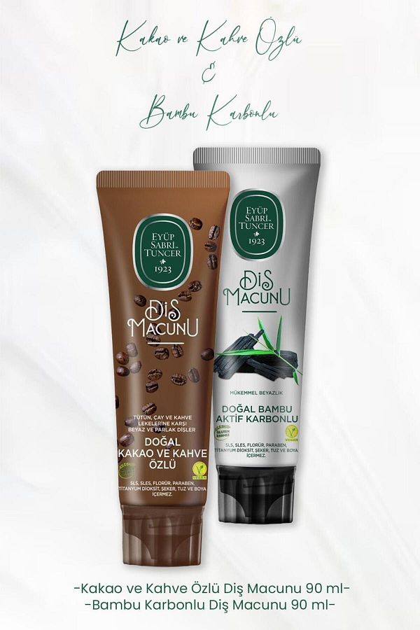 Eyüp Sabri Tuncer-Toothpaste with Cocoa and Coffee Extract 90 ml and Bamboo Carbon 90 ml 1