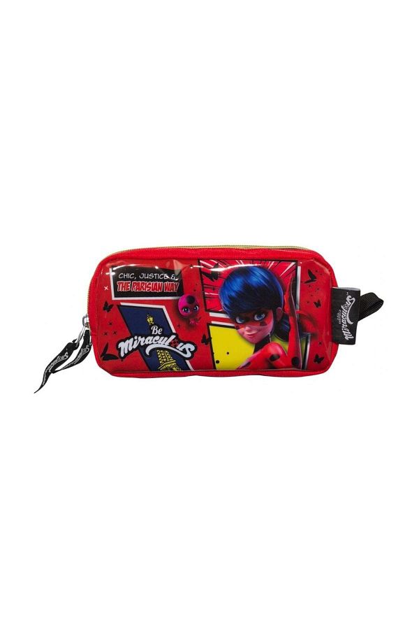 ÜMİT ÇANTA-Miraculous Pencil Bag - Two Compartments Ladybug Printed 1