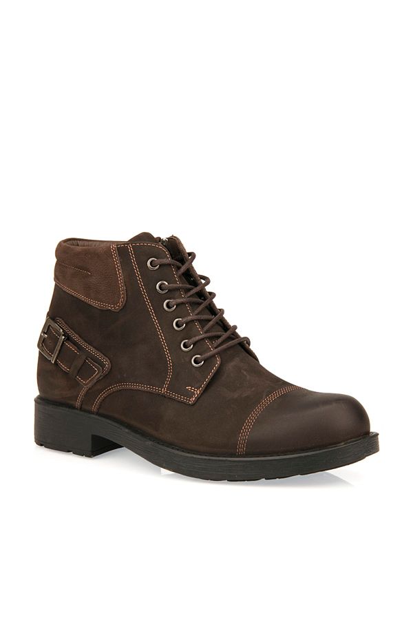 Uniquer-Genuine Leather Men's Brown Boots 93109U 4327 1