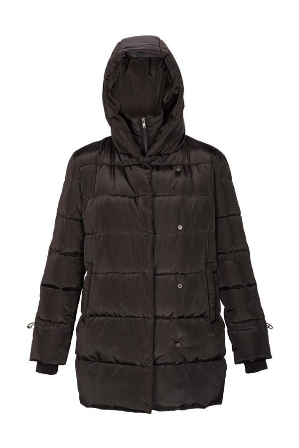 lumberjack-Palton lung de damă negru - Design abdominal 1