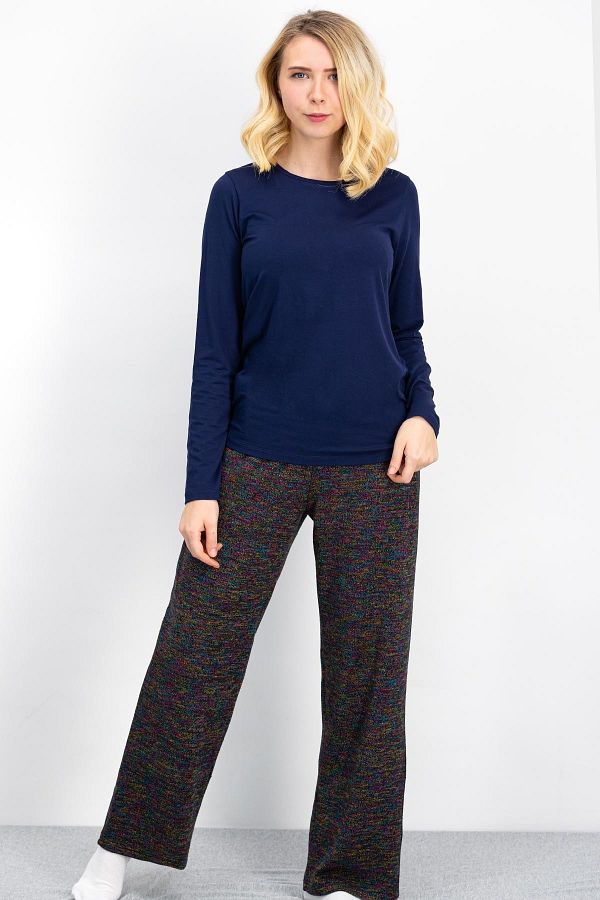 Arnetta-Homewear Navy Blue-Multicolor Women's 2-Piece Set 1