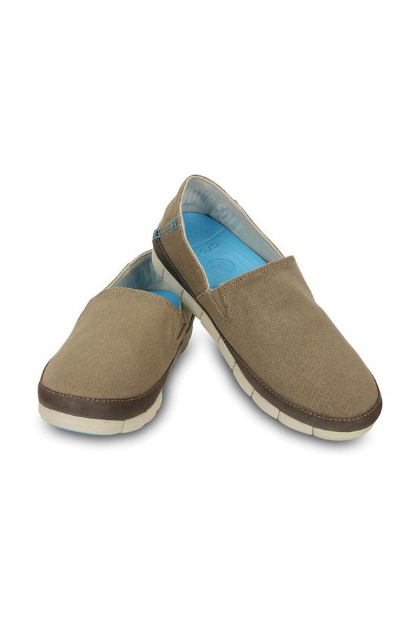 Crocs-حذاء لوفر نسائي كاكي ذو نعل مطاطي 100528977 1
