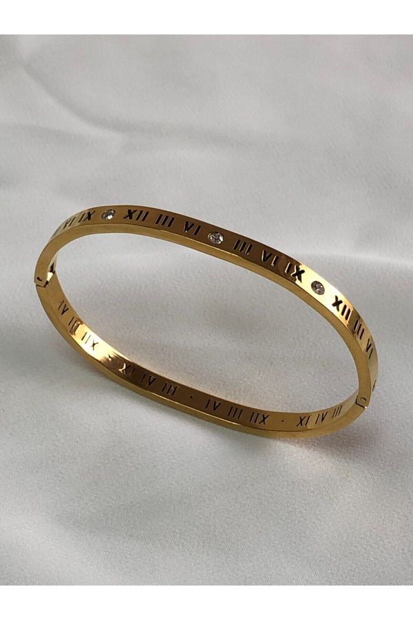 Madambb Women s Roman Numeral Cartier Cuff Steel Bracelet Trendyol