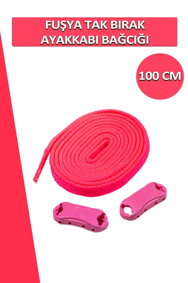 Dopar-أربطة حذاء مطاطية ذكية ومرنة باللون الفوشيا، زوج واحد 100 سم 1