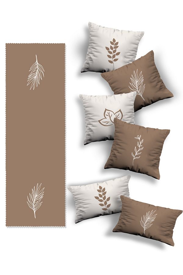 Skhome-Double Sided Printed Special Design 4 Square and 2 Rectangular Throw Pillow Cover and Runner(4k2d1r-kom325-rn454) 1