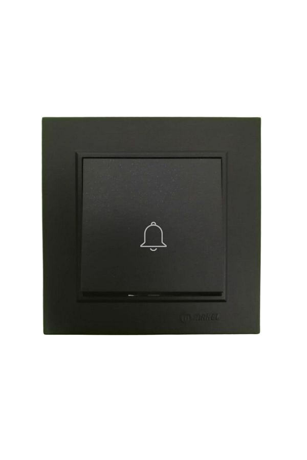 MAKEL-SQUARE BLACK BELL BUTTON+SINGLE FRAME 1