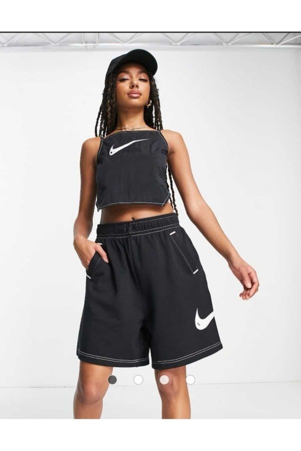 Nike Sportswear Women's Fleece Shorts groovy appliqué sail plus size XXL  NWT new