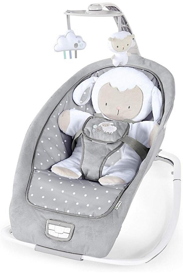Ingenuity Fedai Bebek ve Çocuklar için Salıncak, Kuzu Kucakla, Titreşimli, 2 Peluşlu Oyunun Yayı