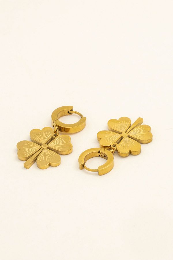 Marie Claire Women s Dangle Four Leaf Clover Nostalgie Earrings Trendyol
