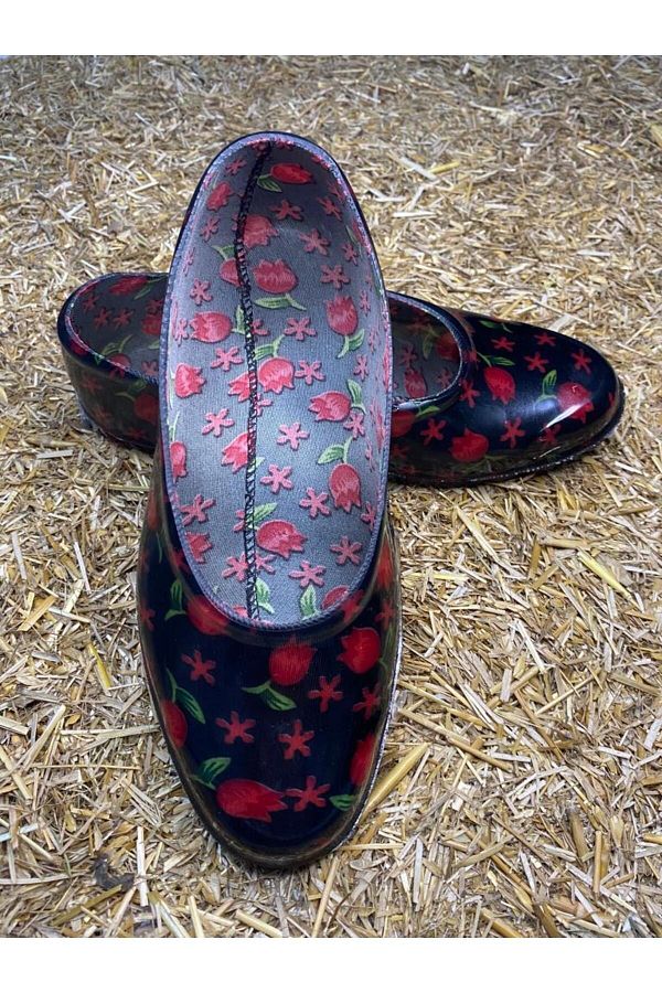 Floral rubber shoes shop