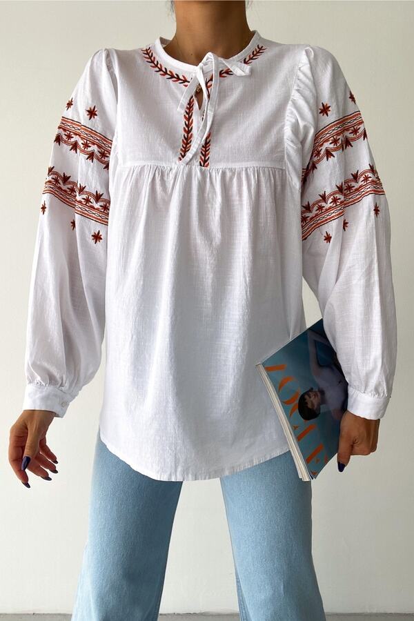 Ethno bluse weiß Outlet