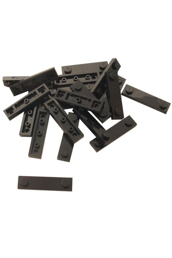 LEGO Custom Aksesuar Plate Modified 1 x 4 Stud Groove Siyah Tuğla 6 adet gönderilecek