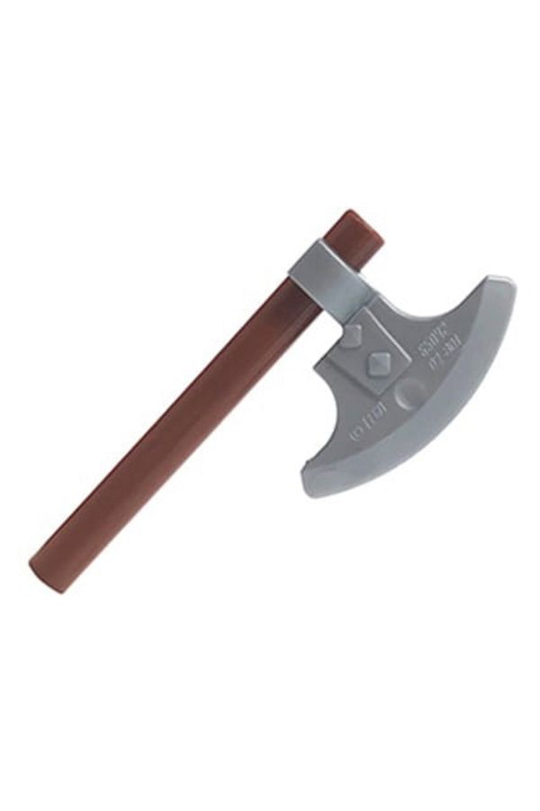 LEGO-Moc Custom Accessory - Lord of the Rings Axe - Silver Axe with Brown Handle (1 Pc) 1