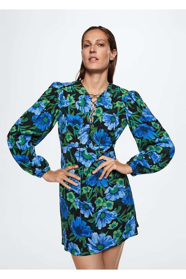 MANGO Woman-Floral Φόρεμα 1