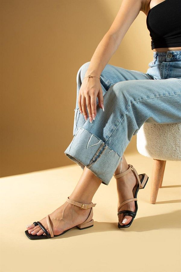 Nude tie sandals discount