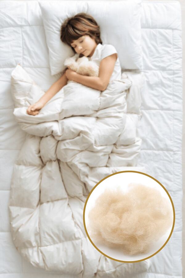 Elyaf Sepeti Yün Bebek Yorganı %100 Yün Dolgulu 100x150 cm