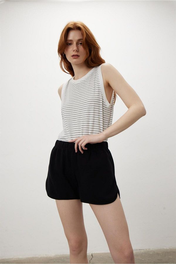 Black pocketless shorts hot sale