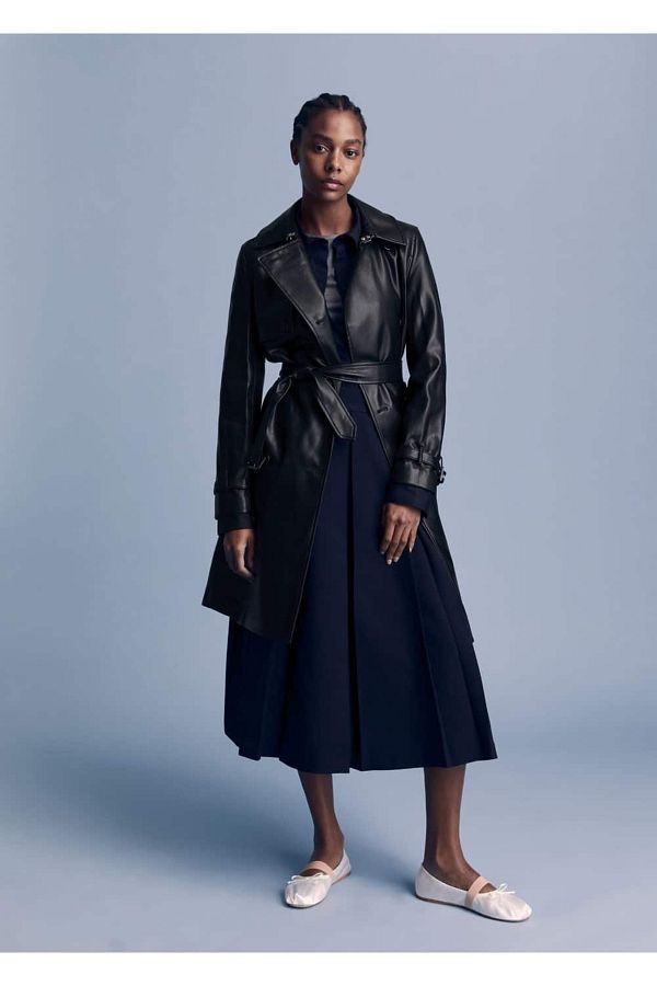 Mango leather trench coat cheap