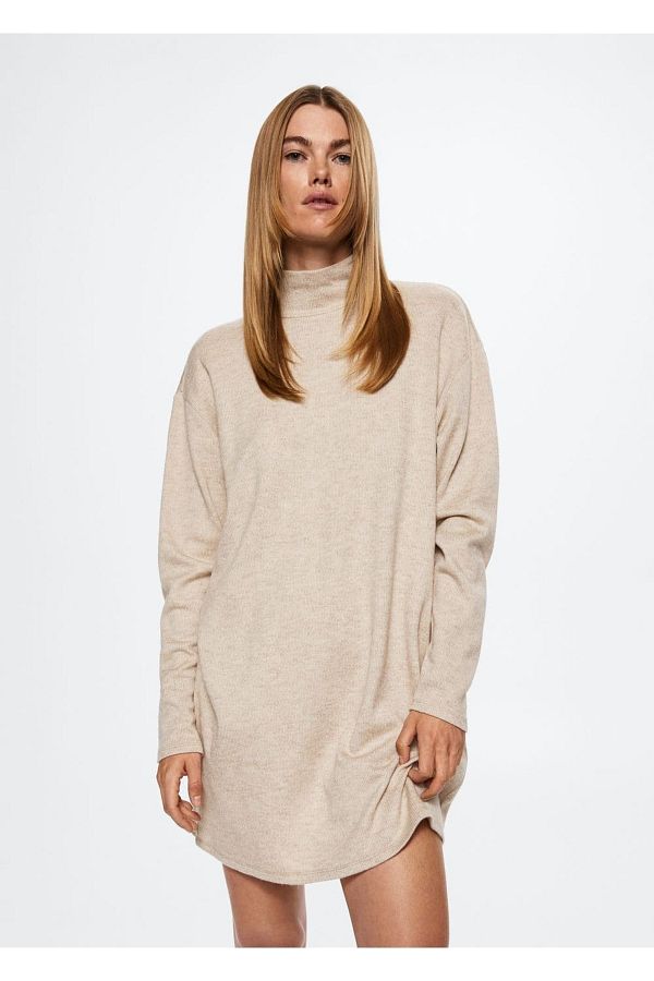 MANGO Ribbed Turtleneck Dress Trendyol
