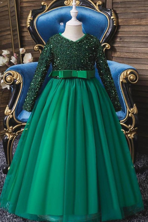Tomac-Green Zara Sequined Girl's Dress -Zara Sequined Girl's Ball Dress Christmas Dress 1