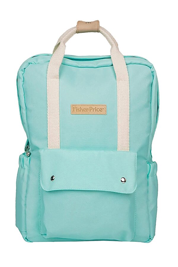 Fisher Price Mint Yeşili Çok Cepli Biberon Termoslu Fonksiyonel Anne Bebek Bakım Sırt Çantası Fp-bgo50-mint