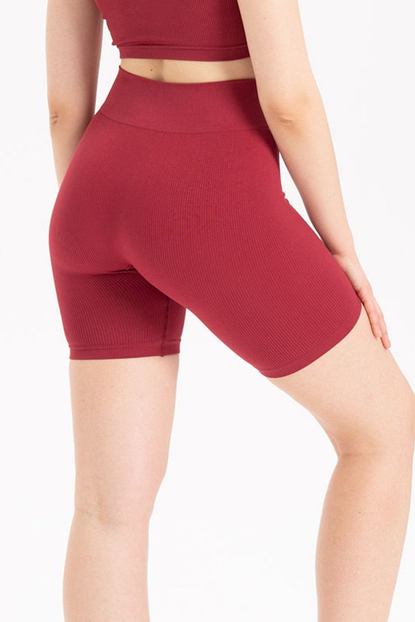 Formeasy Women s Seamless Knitted Ribbed Mid length Biker Shorts 9005 Trendyol