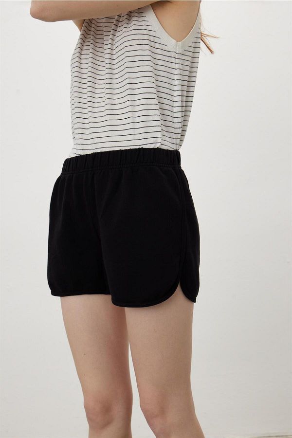 Black pocketless shorts deals