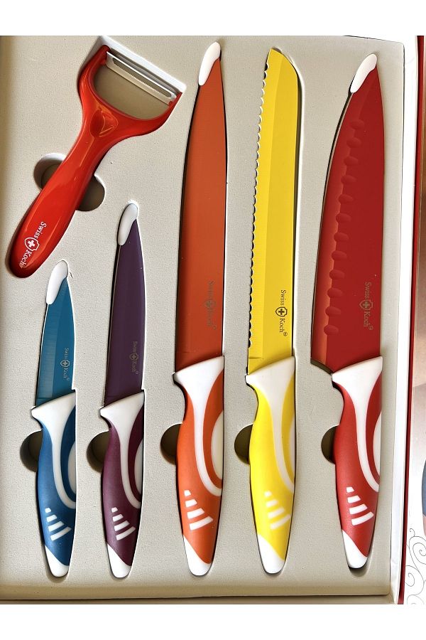 MozzArt Super Luxury Professional Swiss Koch 6 Piece Swiss Knife Set Trendyol