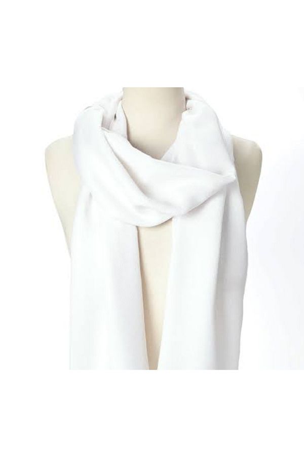 Thin white shop scarf