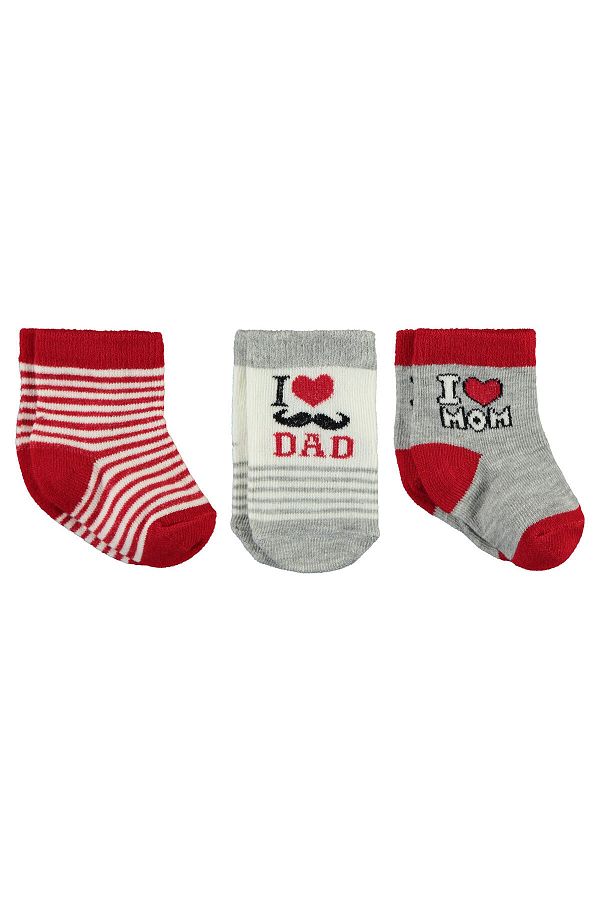 Civil Baby-Baby 3-Piece Socks Set Newborn Red 1