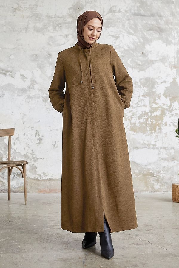 InStyle-Levina Abaya rejtett pólóval - világosbarna 1