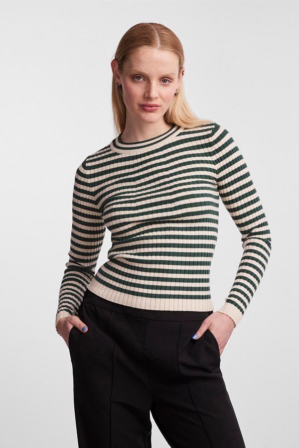 PIECES-17115047 Bluza Trekking Zielona 1