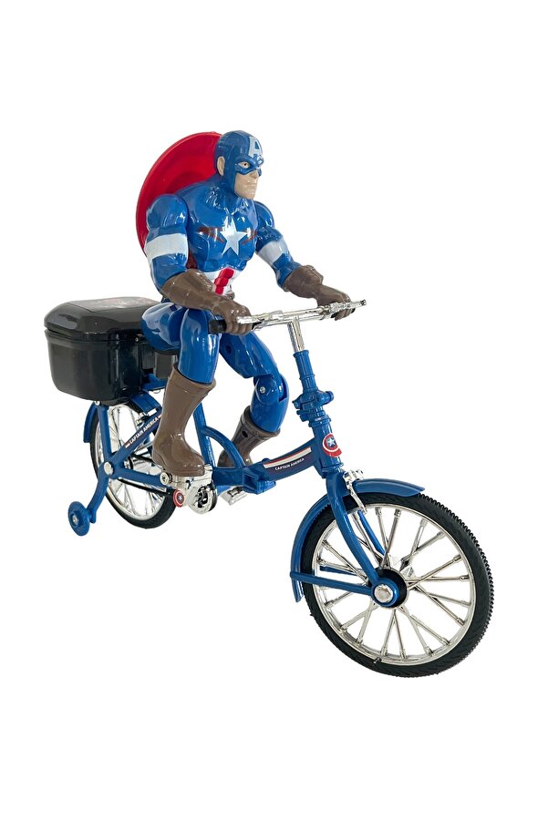 UDATOYS Kaptan Amerika Karakter Ve Bisiklet Müzikli Işıklı Hareketli Captain America Figür