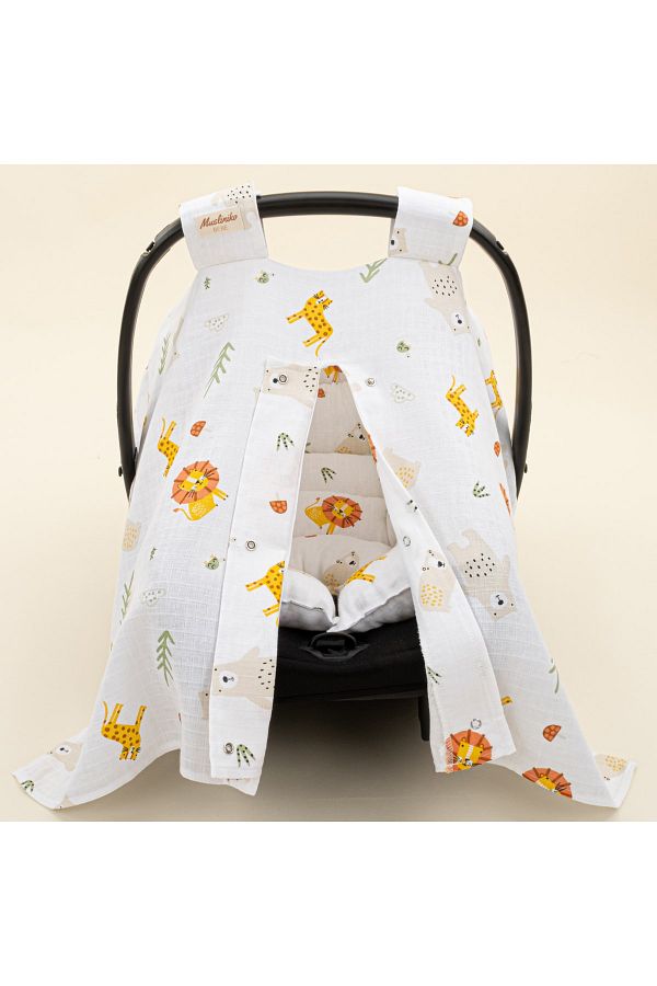 Yunikobaby-Single Layer Muslin Stroller Cover and Cushion - Aslan 1