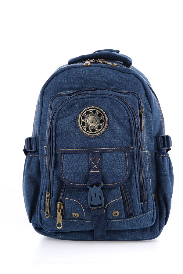 MUCCO Navy Blue Unisex Water Resistant Canvas Backpack Ccs51413 Trendyol