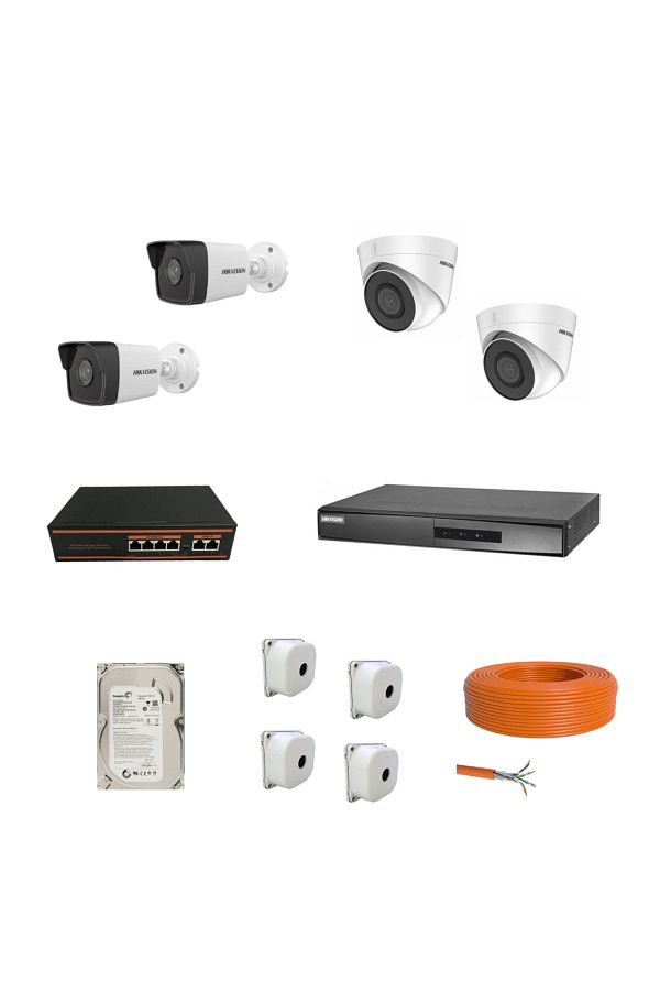 Hikvision-طقم كاميرا IP مكون من 4 قطع مجموعة كاملة 1