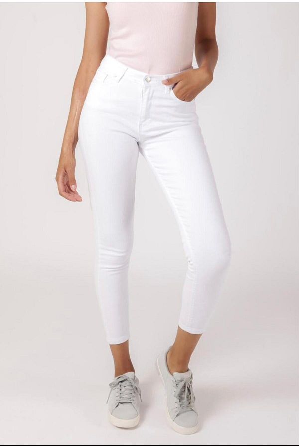 LAMİRAMOOD-White Skinny Leg High Waist Ultra Stretchy Skinny Trousers Hanks 1