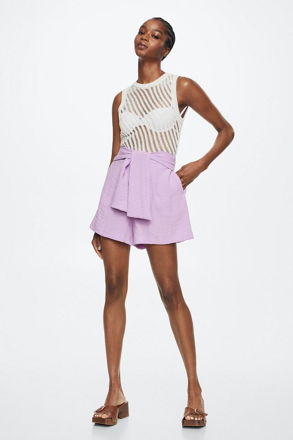 MANGO Lilac Shorts Bermuda Trendyol